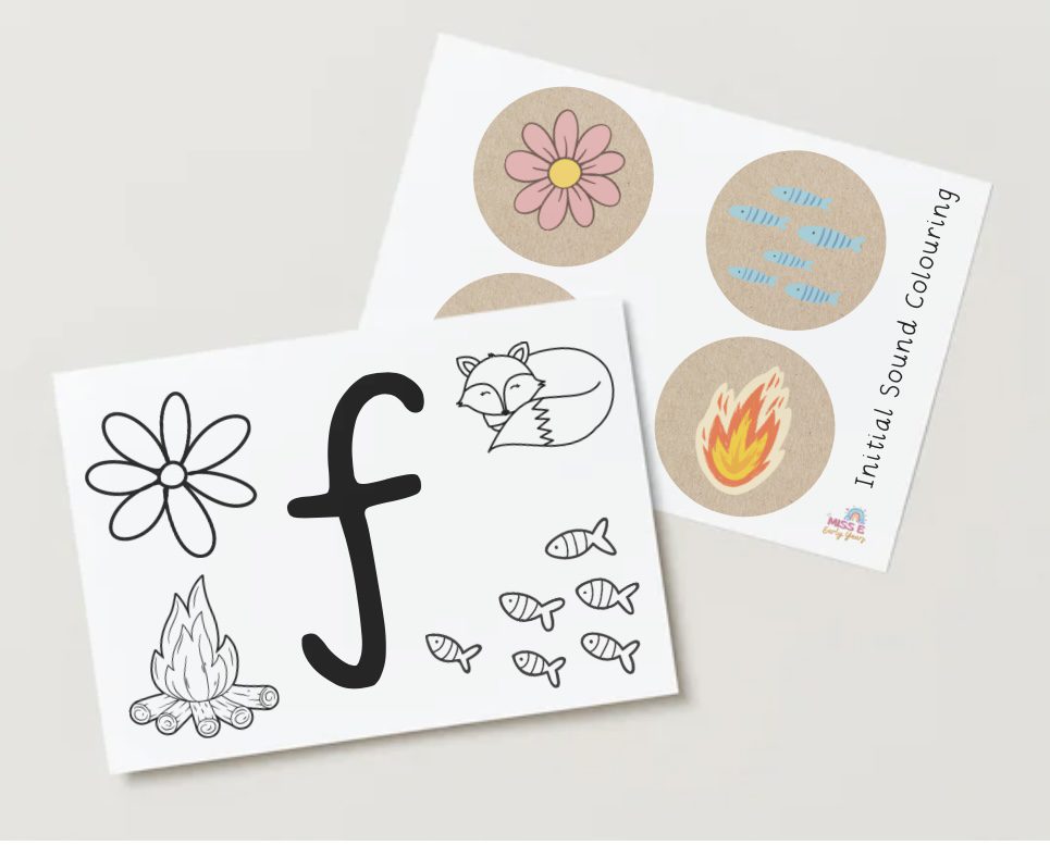 Initialit Colouring In Initial Sound Colouring - Set Four - Miss E's Early Years
