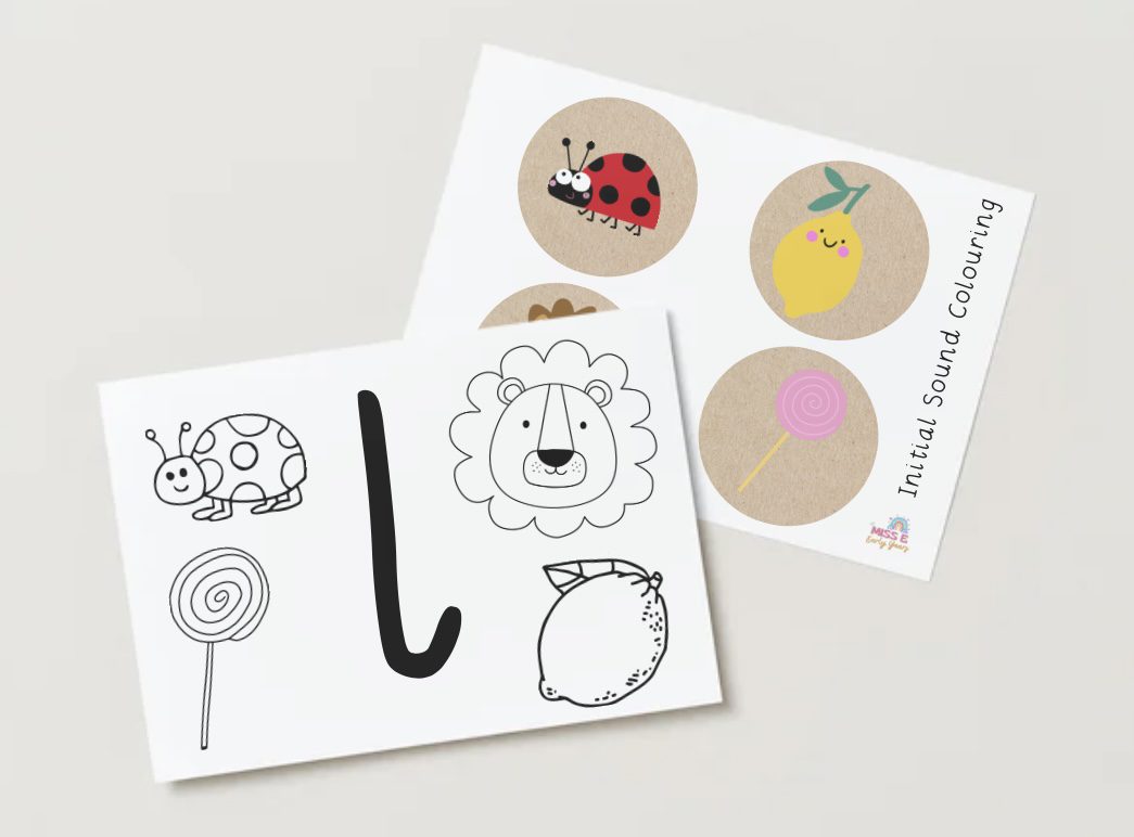 Initialit Colouring In Initial Sound Colouring - Set Four - Miss E's Early Years