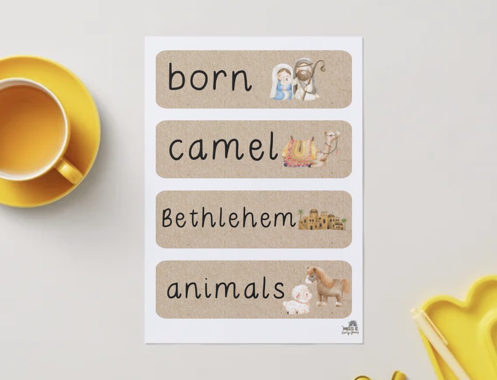 Label Nativity Eyfs Nativity Vocabulary Strips - Miss E's Early Years