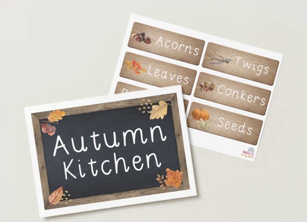 Labels Digraph Autumn Kitchen Sign - Miss E's Early Years